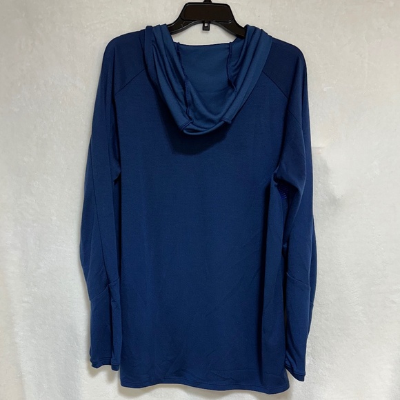 2 Under Armour Men's Hoodie Large Green & Blue Hooded Fitted Long Sleeve Shirt - Picture 5 of 12